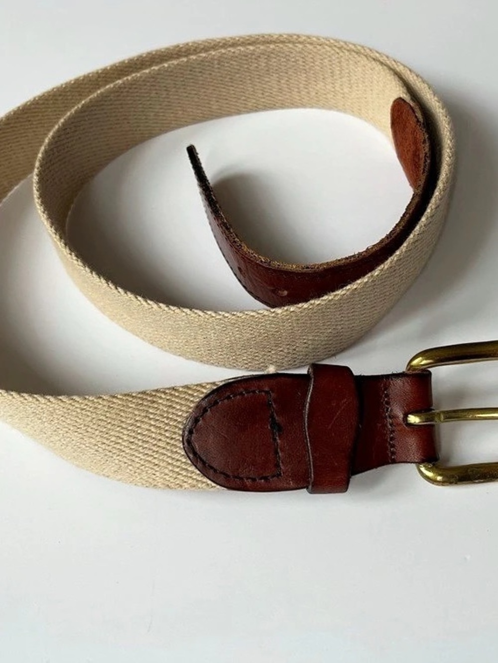 Woven Belt in Beige & Brown